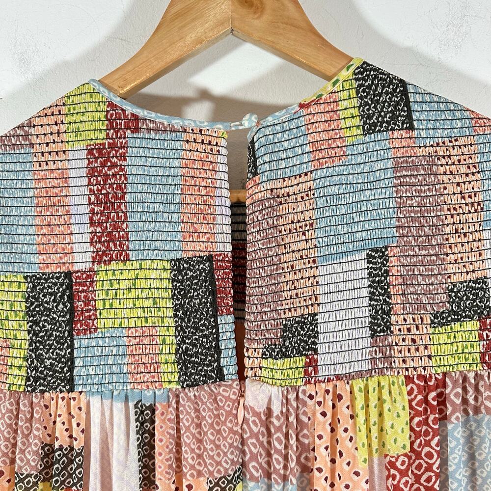 Cinq A Sept Patchwork Rika Swing Dress Womans 6 whimsy babydoll - Picture 15 of 16